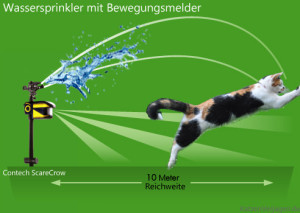 Wasser Katzenschreck mit Bewegungsmelder